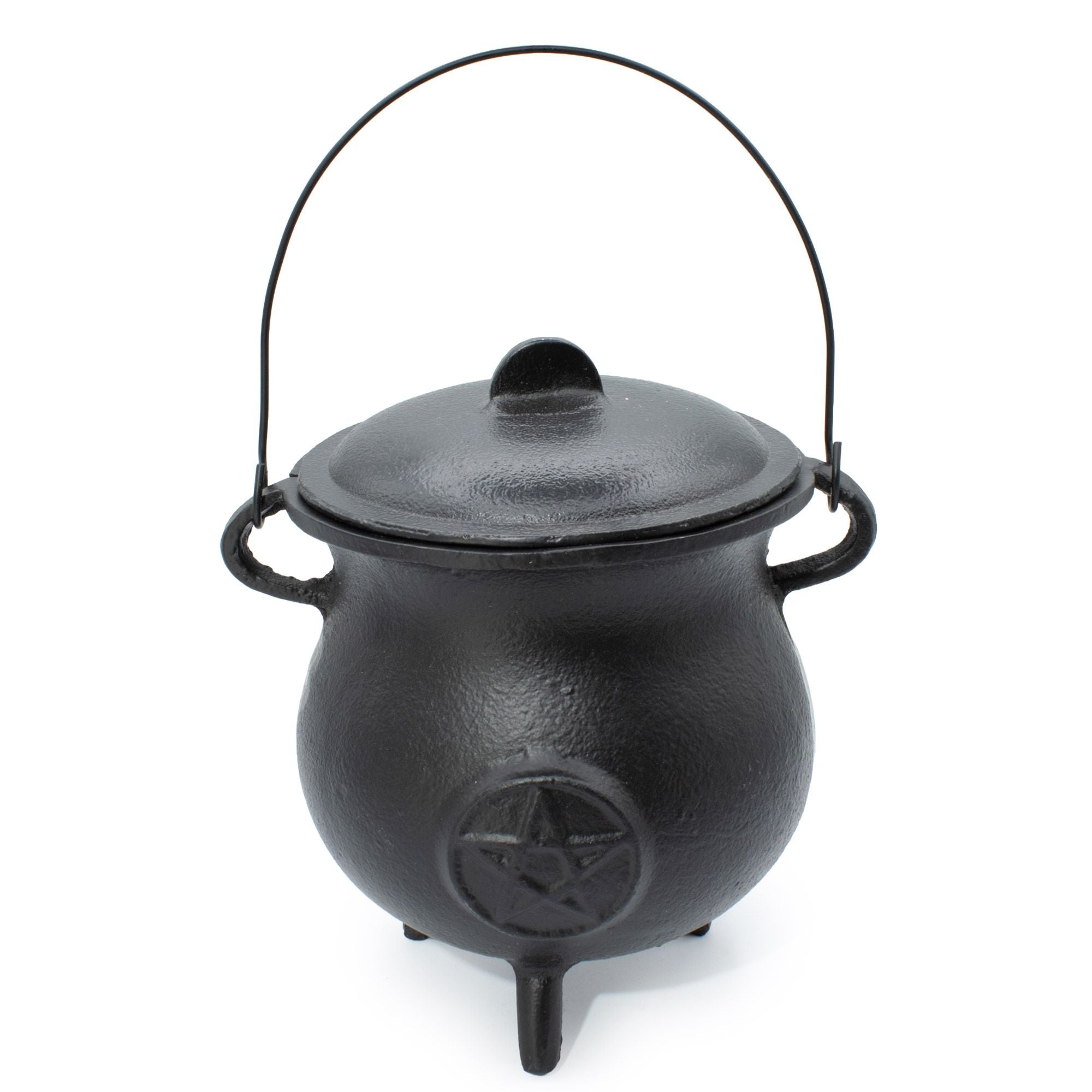 LARGE CAST IRON PENTAGRAM CAULDRON