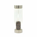 TIGER'S EYE CRYSTAL CHIP INFUSED GLASS WATER BOTTLE