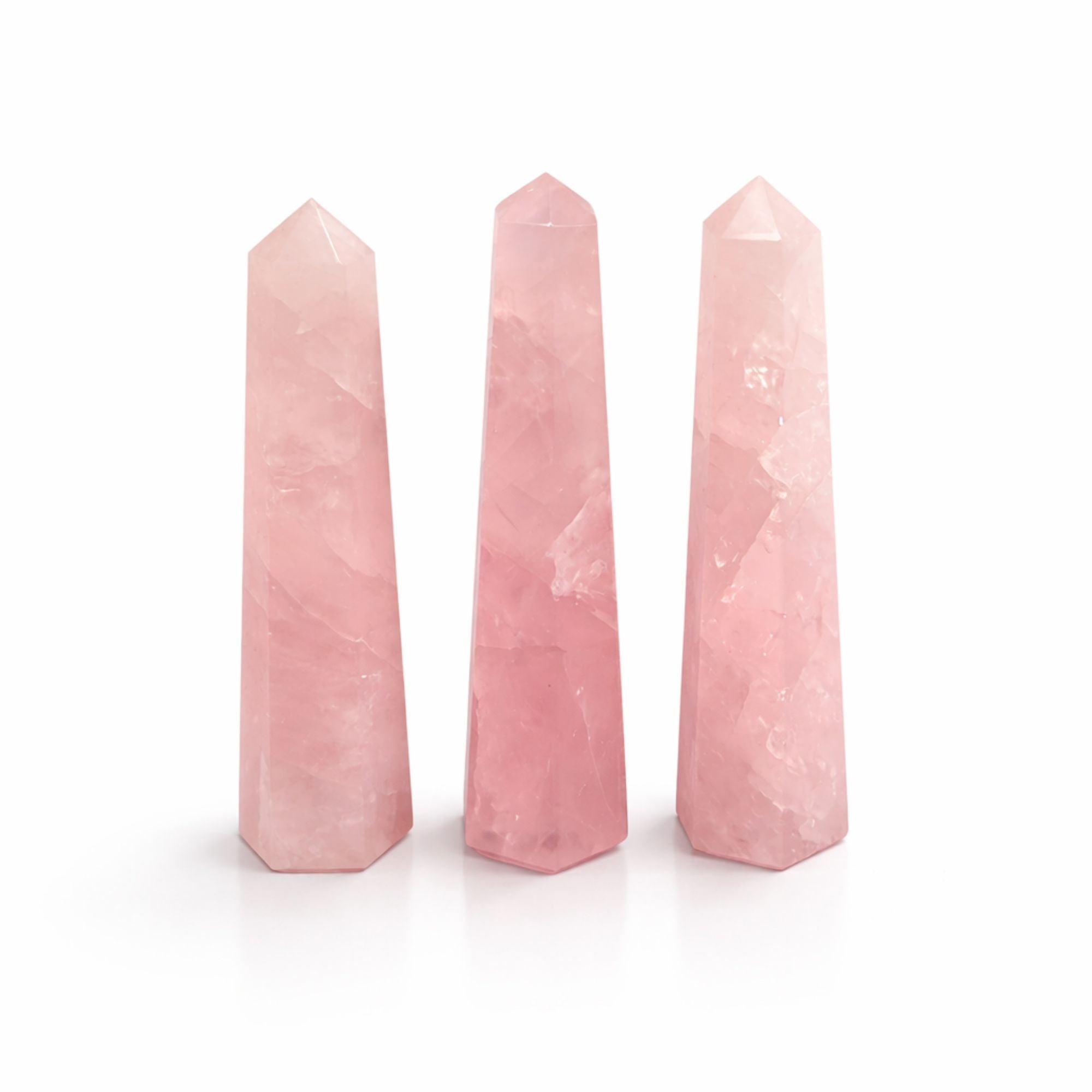 ROSE QUARTZ SIX FACE OBELISK POINT (11CM)