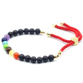 LAVA STONE CHAKRA ADJUSTABLE BRACELET