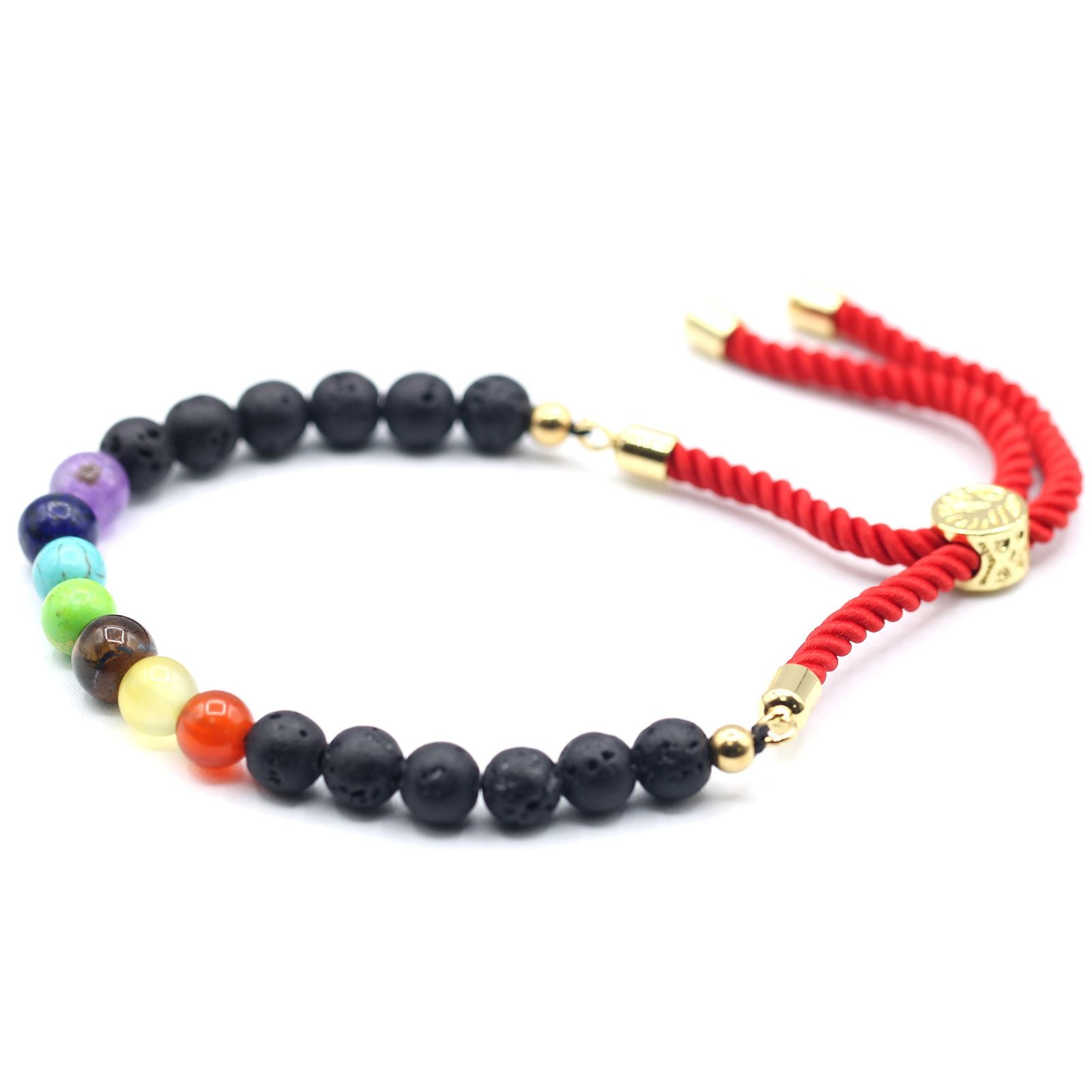 LAVA STONE CHAKRA ADJUSTABLE BRACELET