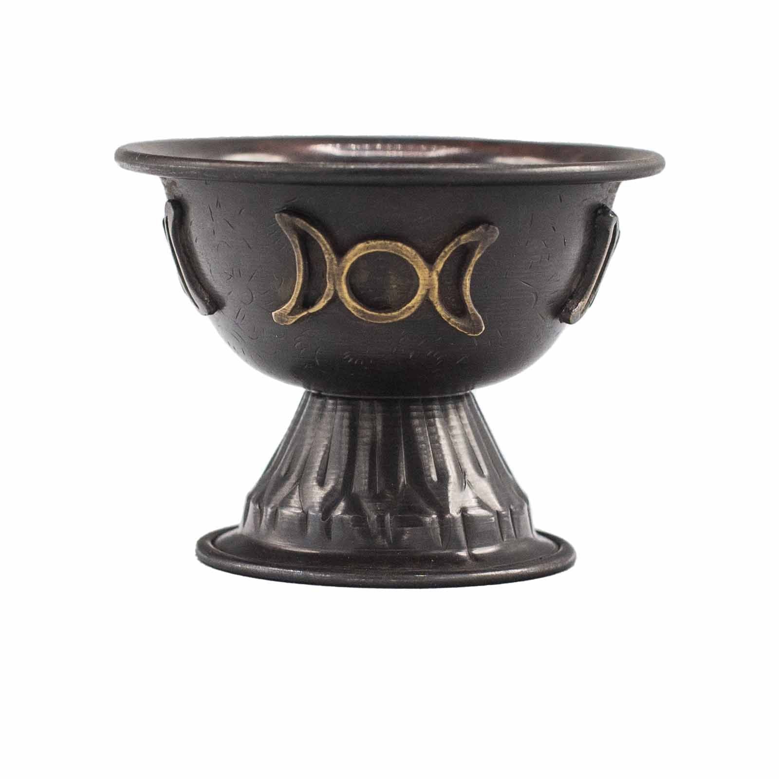 ANTIQUE COPPER TRIPLE MOON RITUAL CHALICE