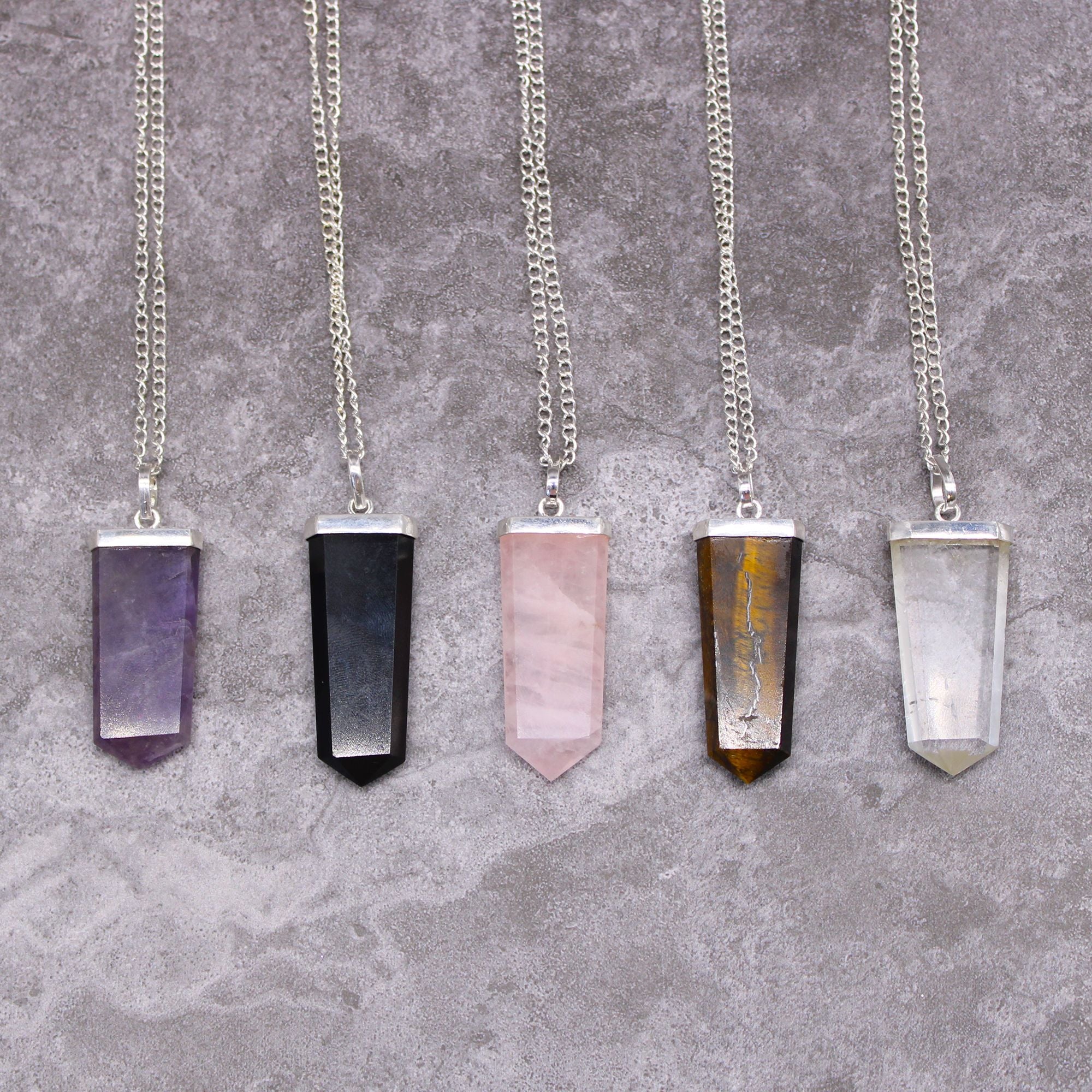 ROCK QUARTZ PENDANT NECKLACE
