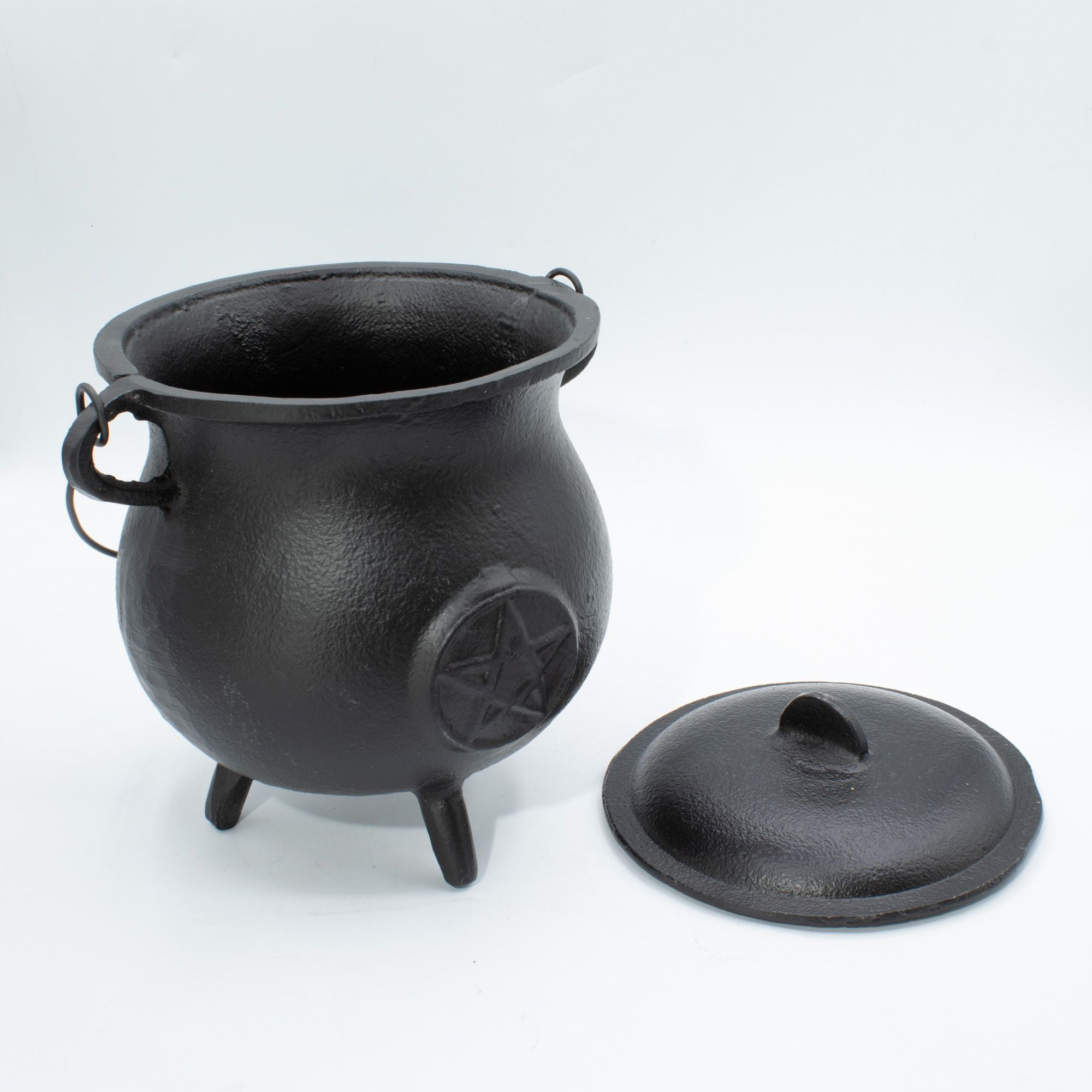 LARGE CAST IRON PENTAGRAM CAULDRON