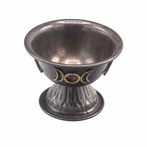 ANTIQUE COPPER TRIPLE MOON RITUAL CHALICE