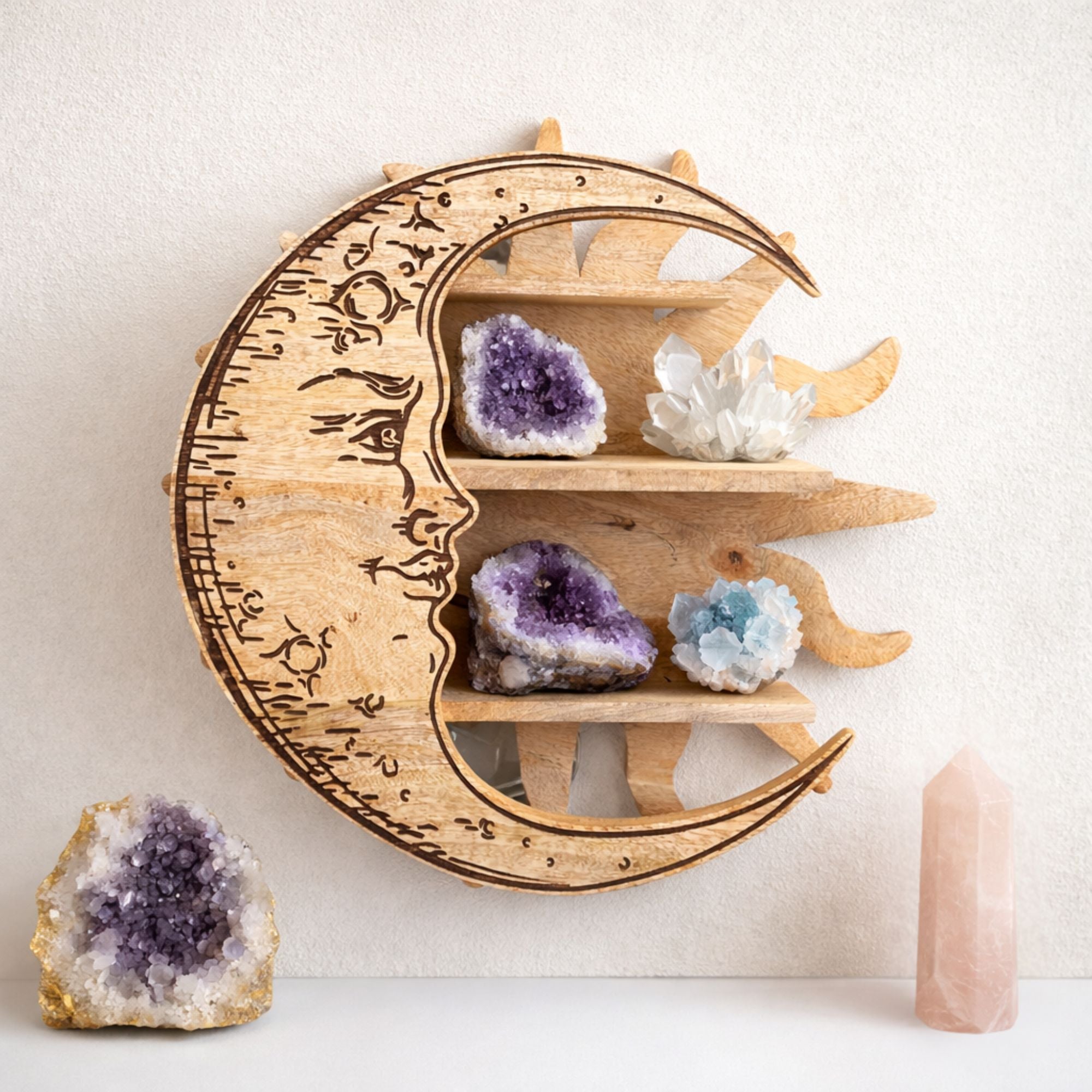 SUNRAYS + MOON 3 TIER WALL SHELF
