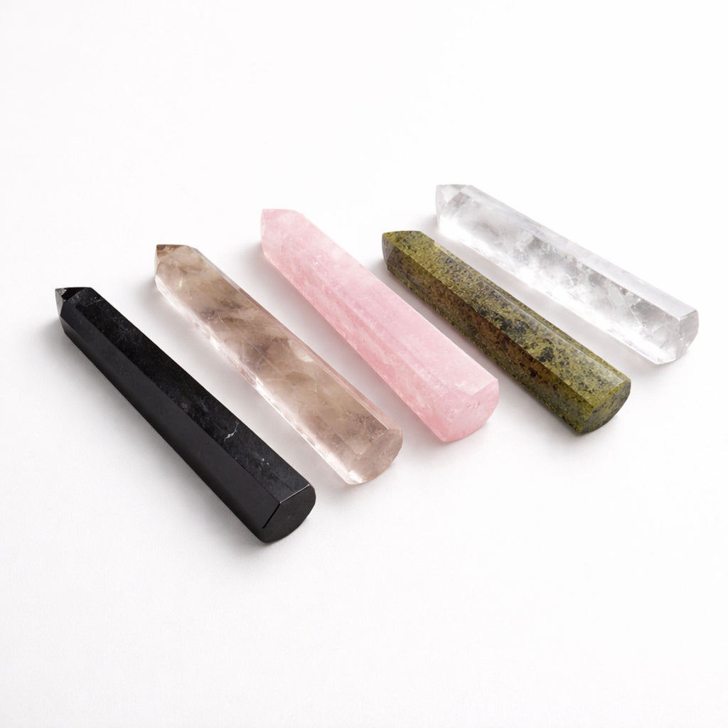 ROSE QUARTZ SIX FACE OBELISK POINT (11CM)