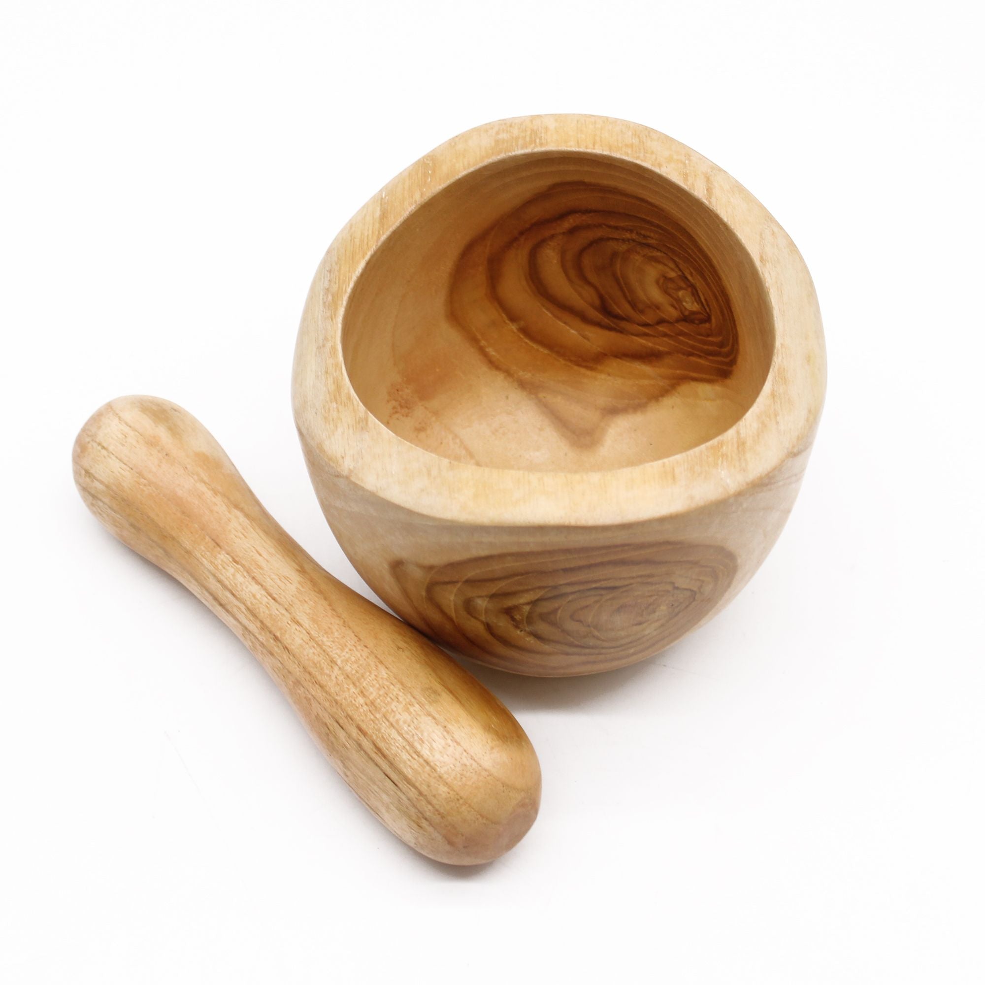 NATURAL TEAK PESTLE + MORTAR
