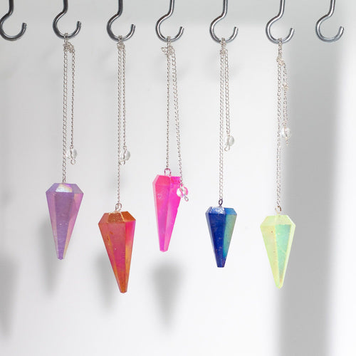 ANGEL WHITE AURORA CRYSTAL PENDULUM