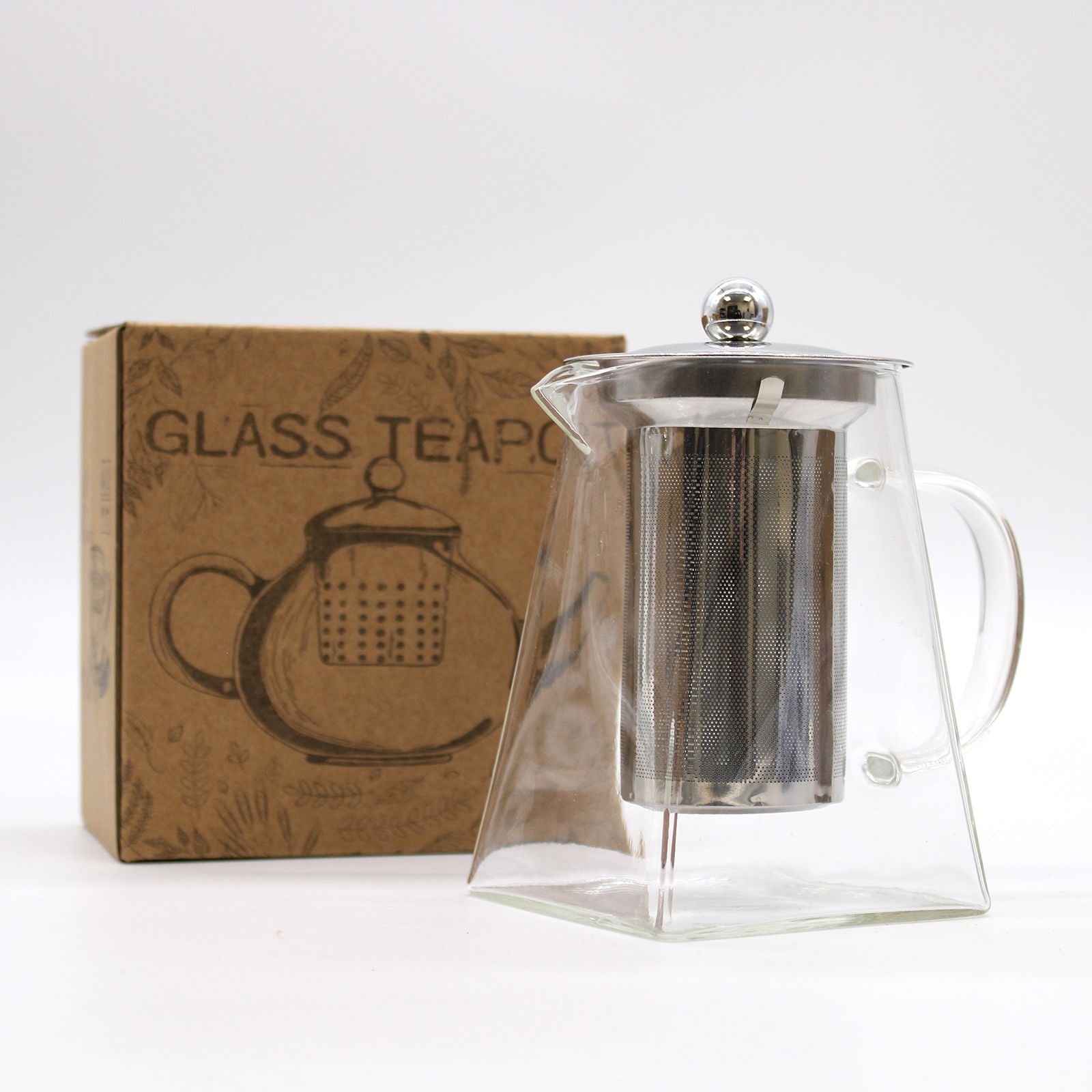 TOWER GLASS TEAPOT + INFUSER