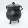 LARGE CAST IRON PENTAGRAM CAULDRON