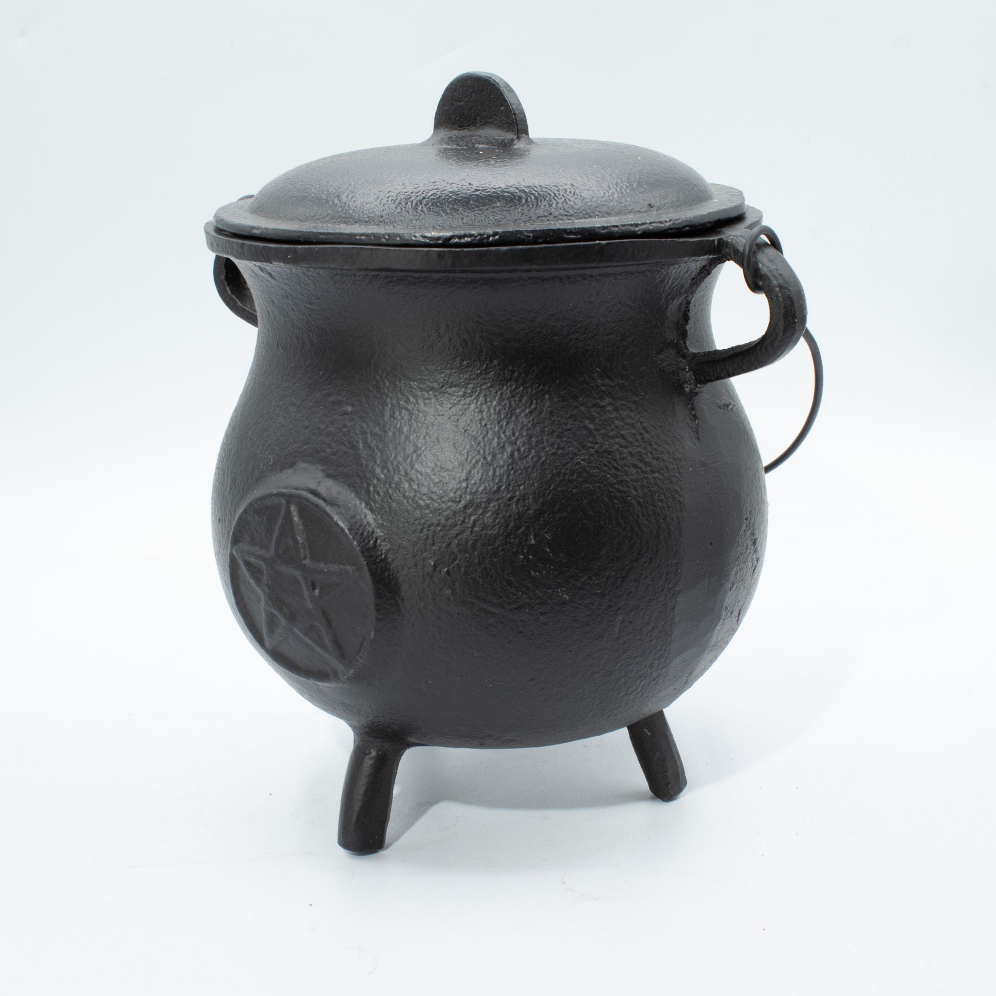 LARGE CAST IRON PENTAGRAM CAULDRON