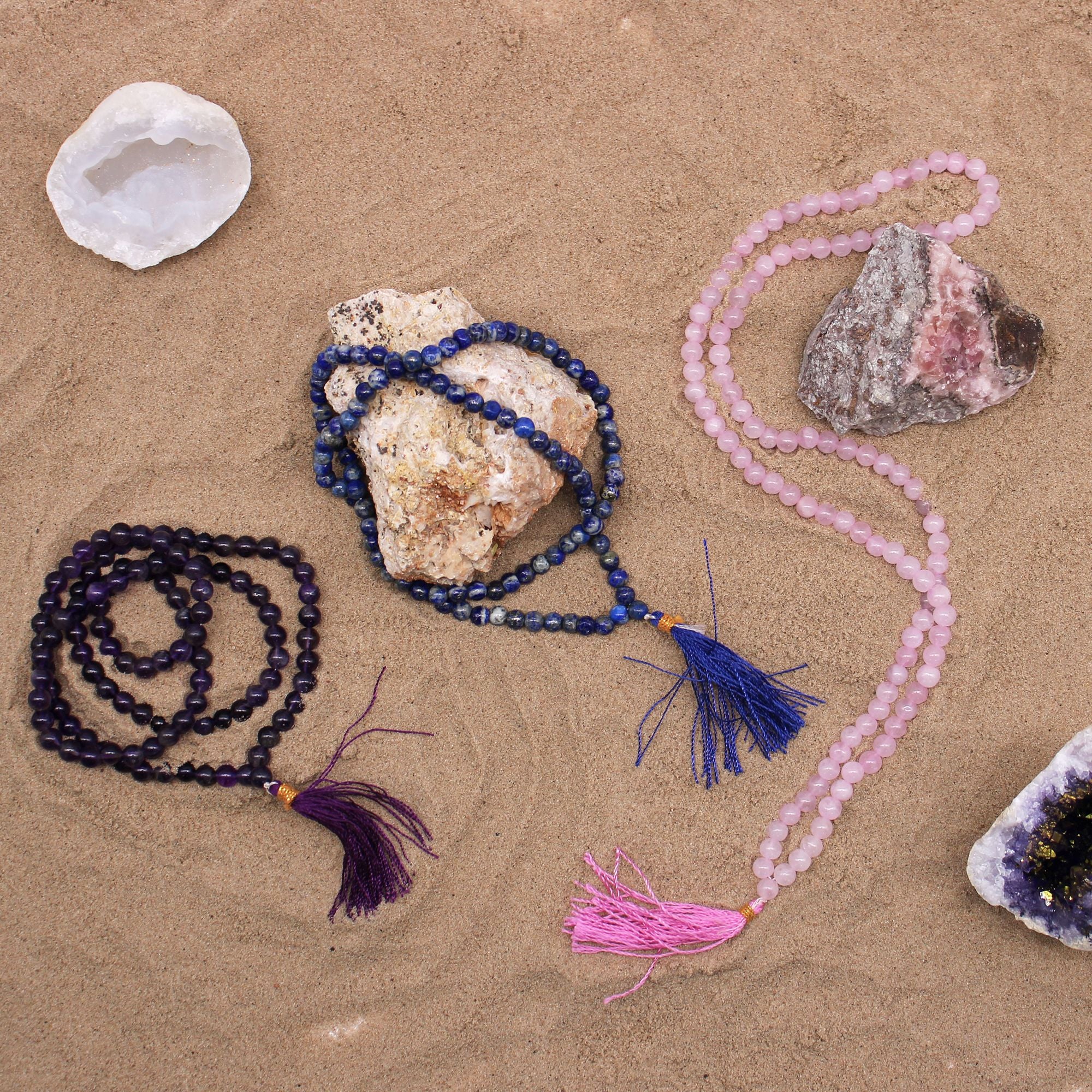 ROSE QUARTZ MALA BEADS