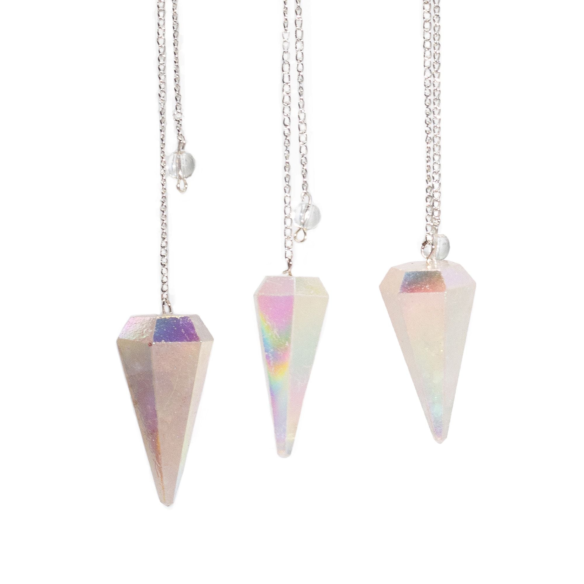 ANGEL WHITE AURORA CRYSTAL PENDULUM