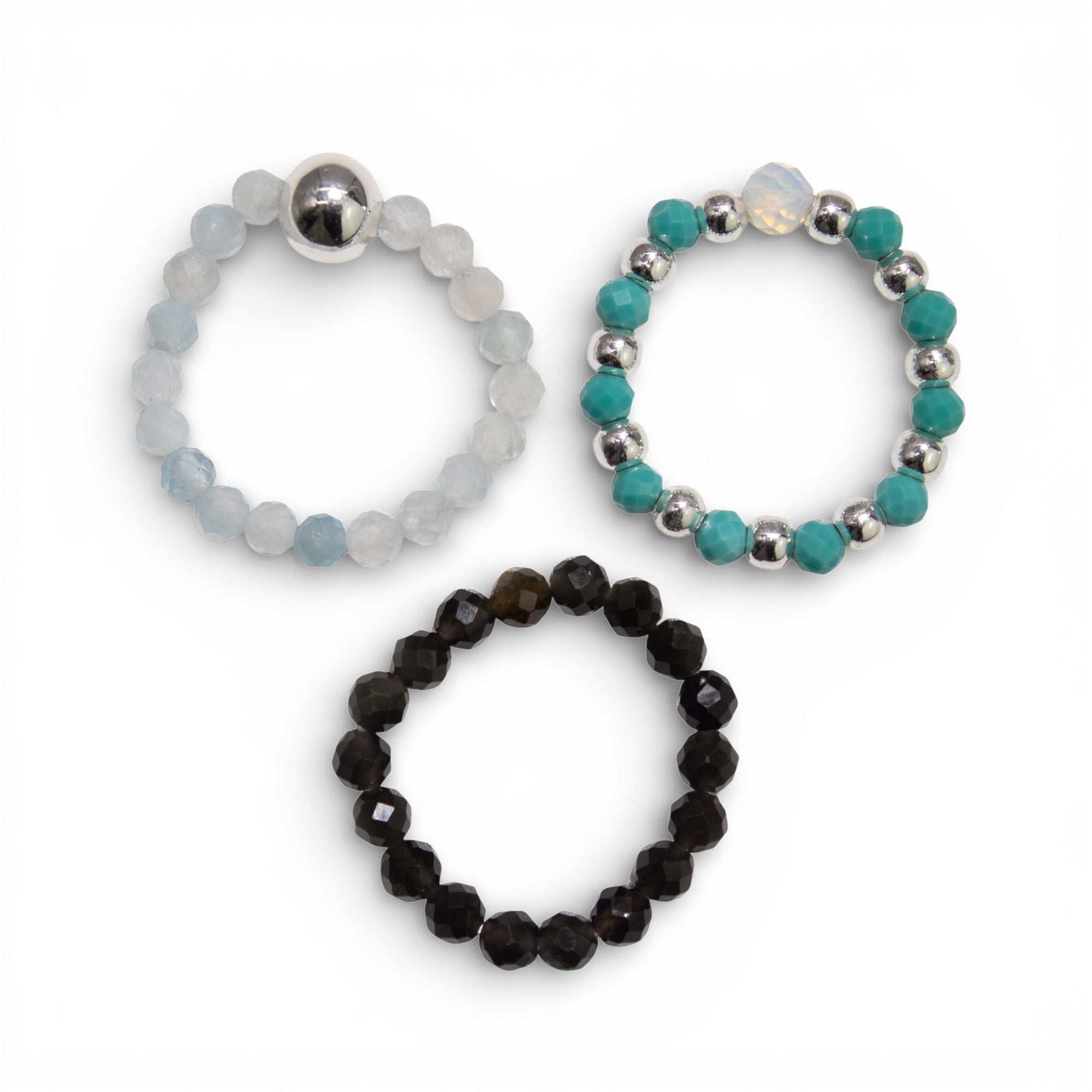 ENDLESS OCEAN GEMSTONE RING SET