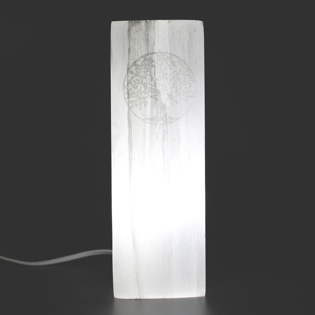 SELENITE BLOCK LAMP - TREE OF LIFE (25CM)