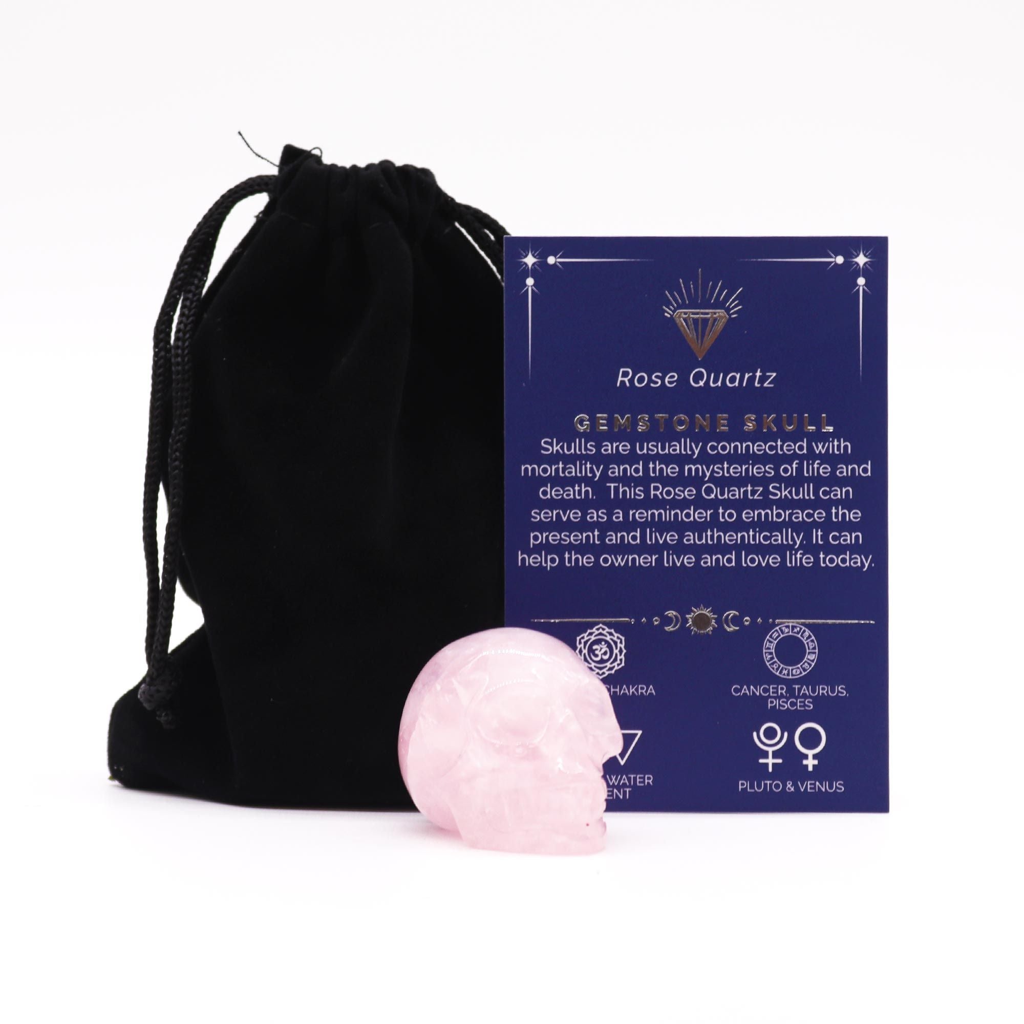 ROSE QUARTZ GEMSTONE SKULL