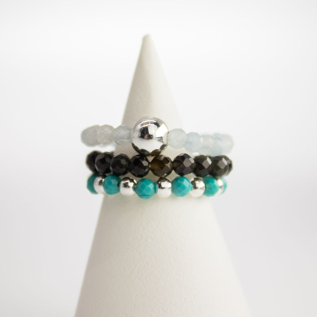 ENDLESS OCEAN GEMSTONE RING SET