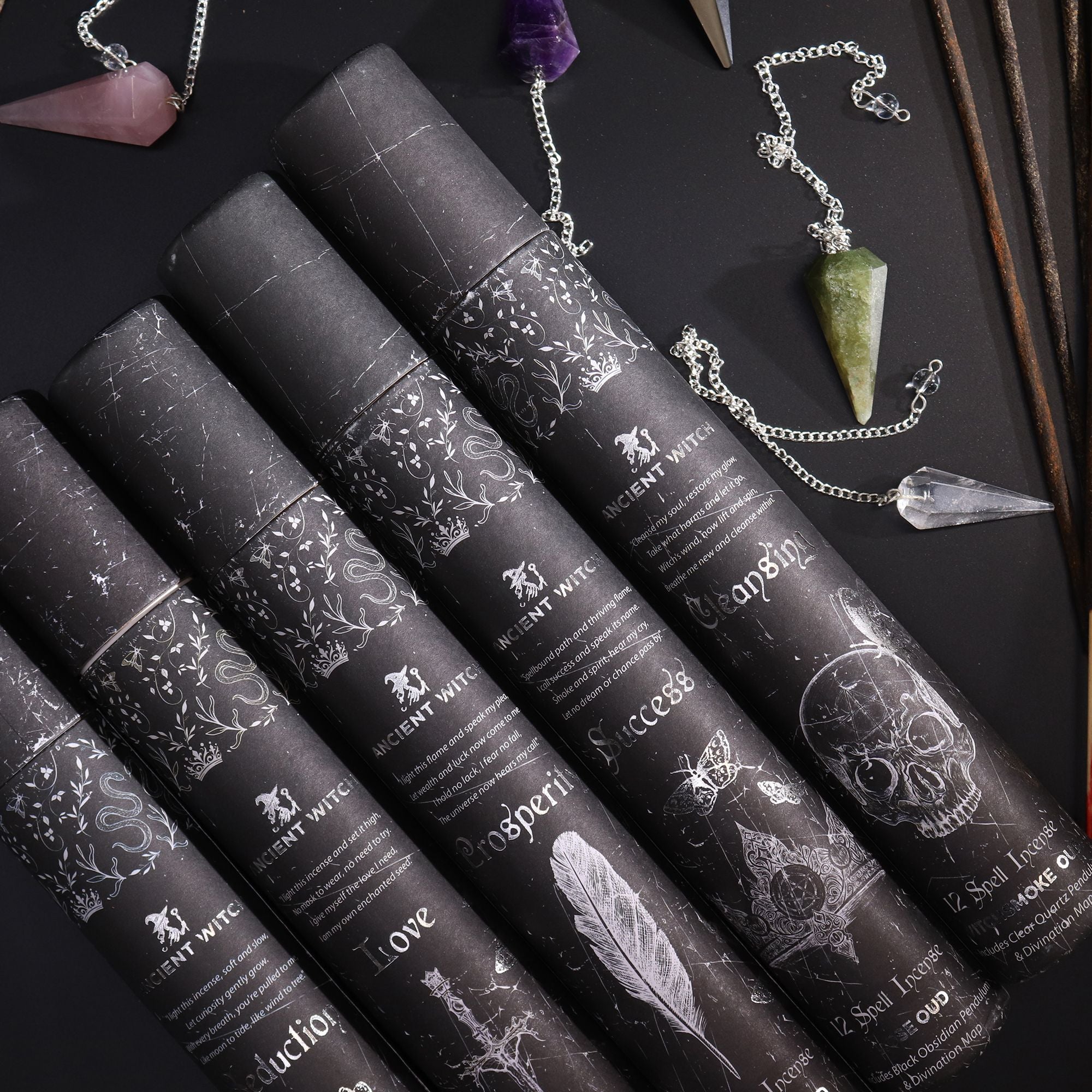 PROSPERITY SPELL INCENSE + AVENTURINE PENDULUM SET