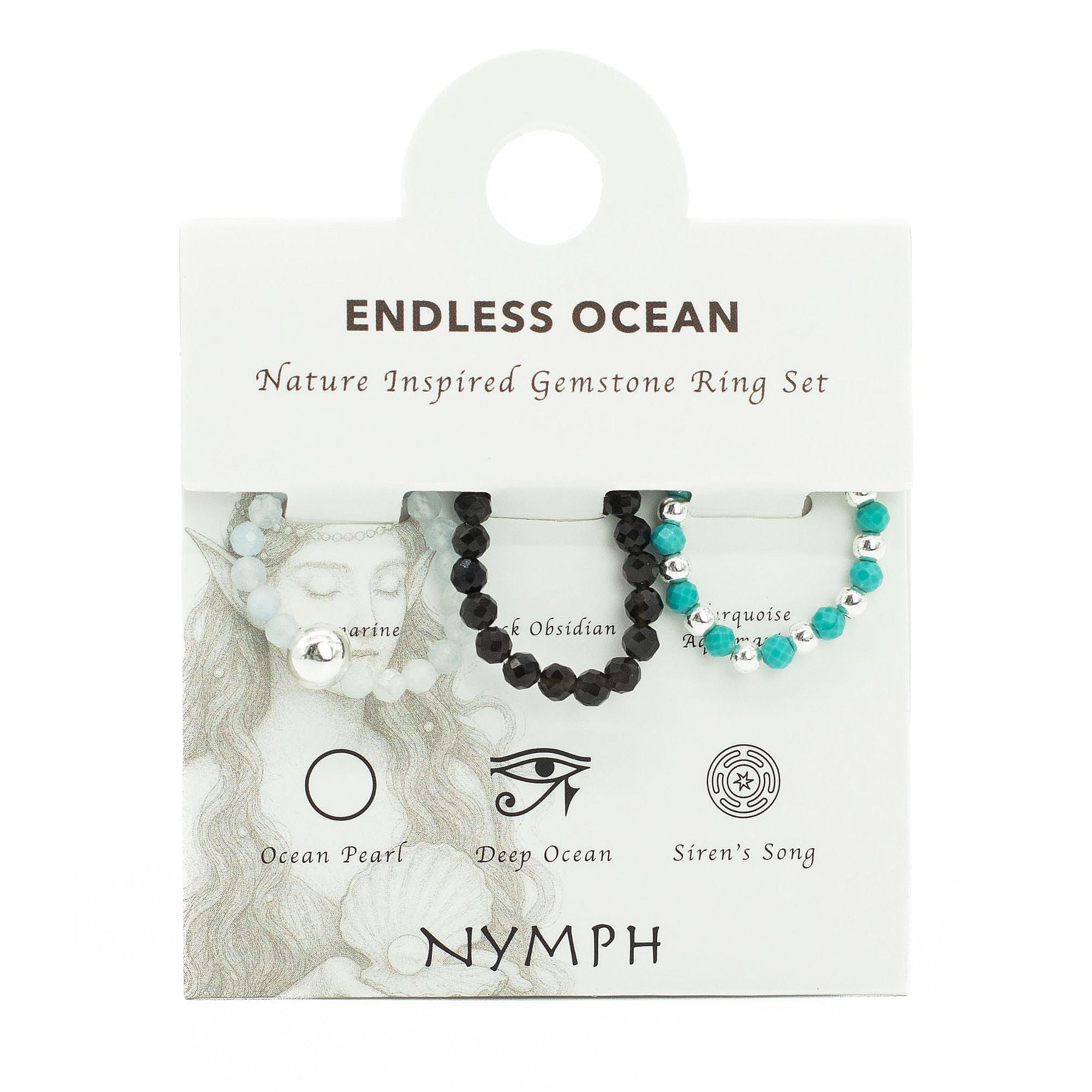 ENDLESS OCEAN GEMSTONE RING SET