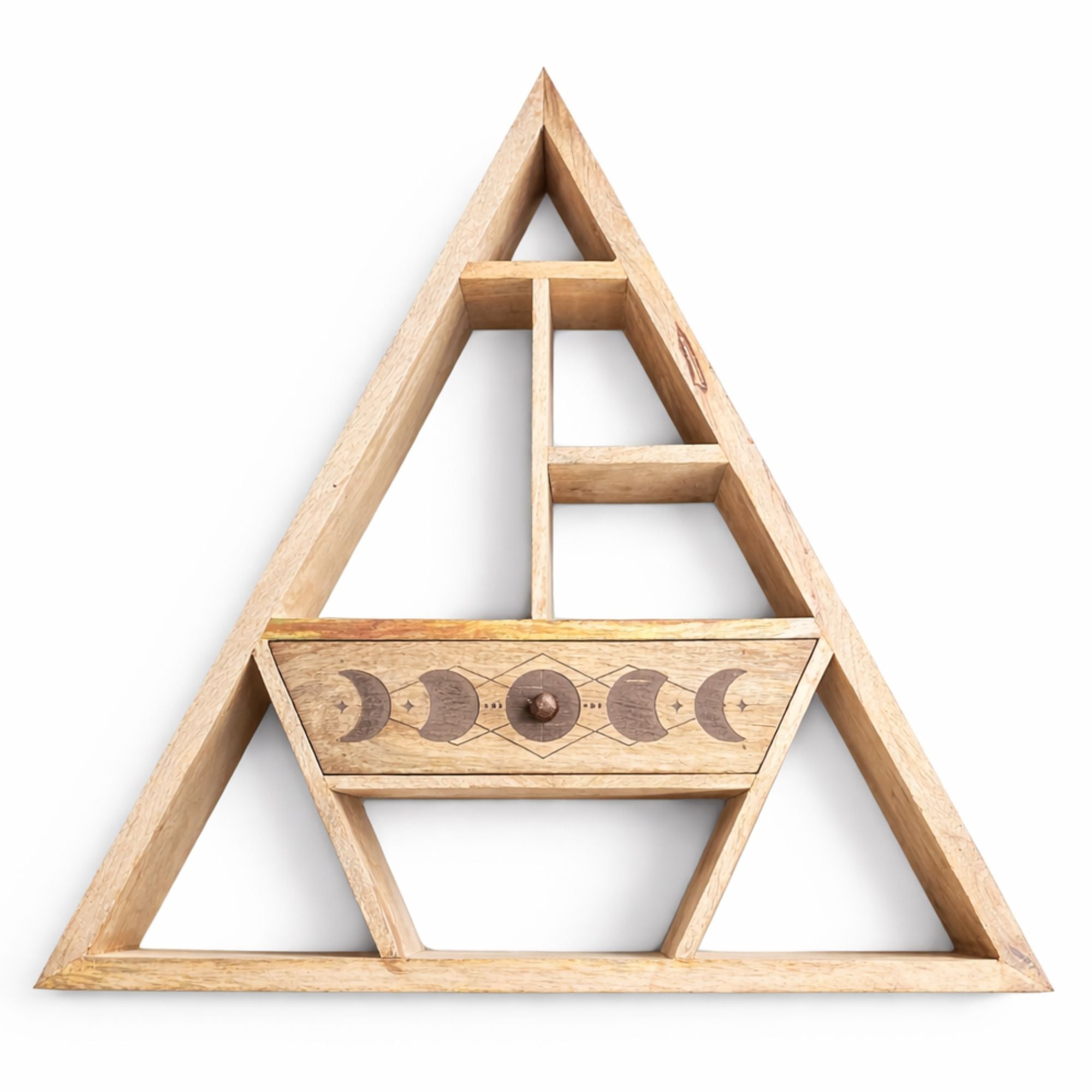 MOON PHASE TRIANGLE WALL SHELF