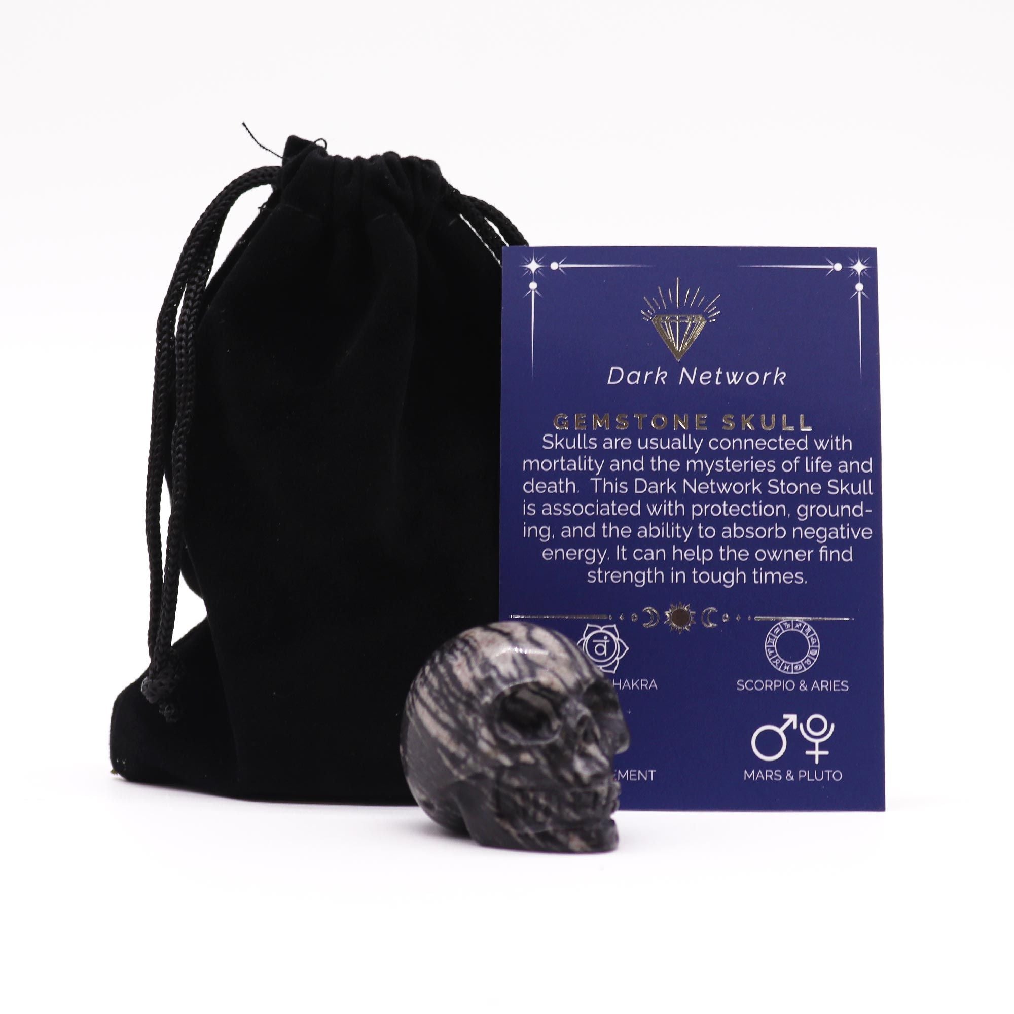 DARK NETWORK STONE GEMSTONE SKULL
