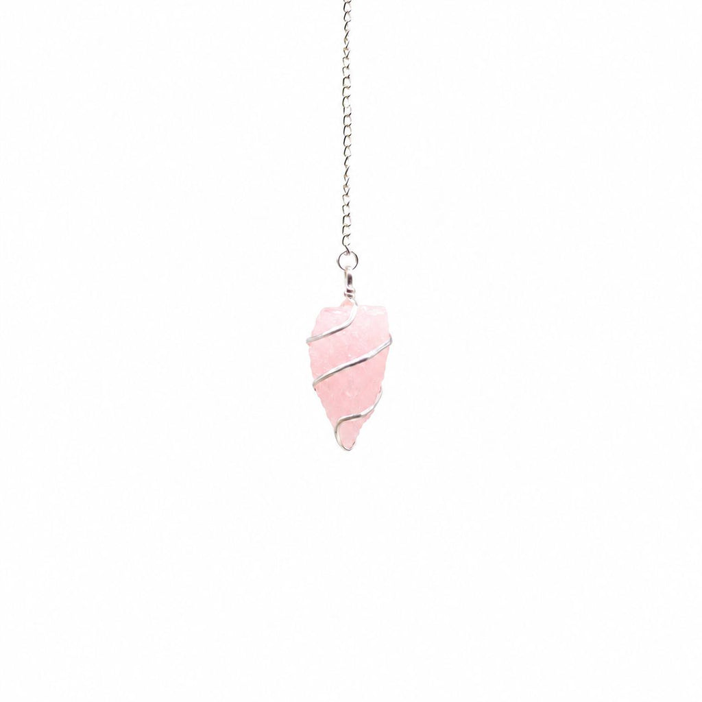 RAW ROSE QUARTZ PENDULUM