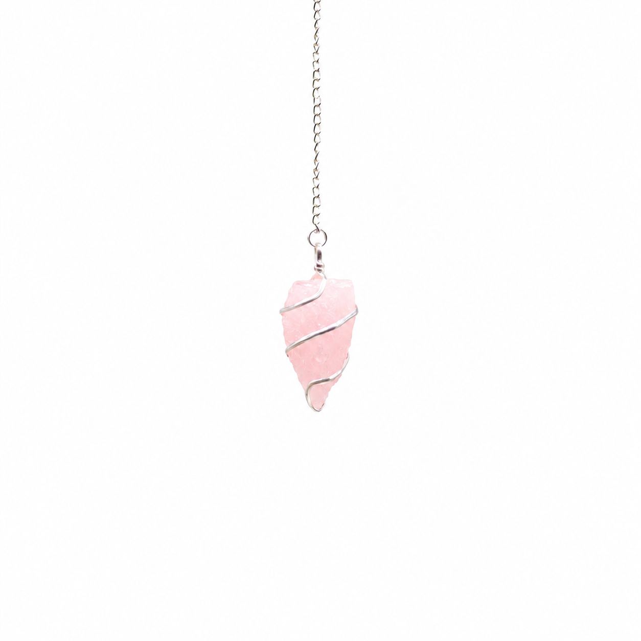 RAW ROSE QUARTZ PENDULUM
