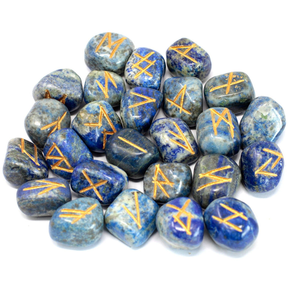 LAPIS LAZULI RUNE STONE SET IN POUCH