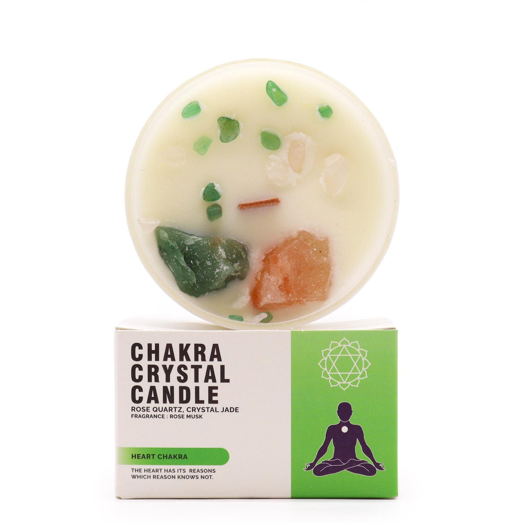 HEART CHAKRA CRYSTAL CANDLE