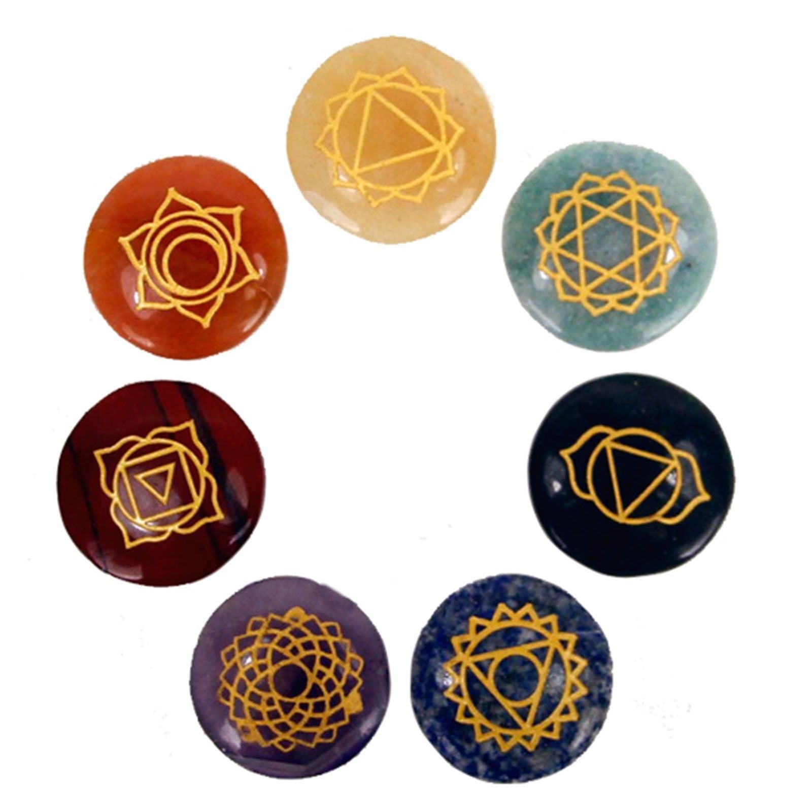 CHAKRA HEALING ROUNDED STONE SET