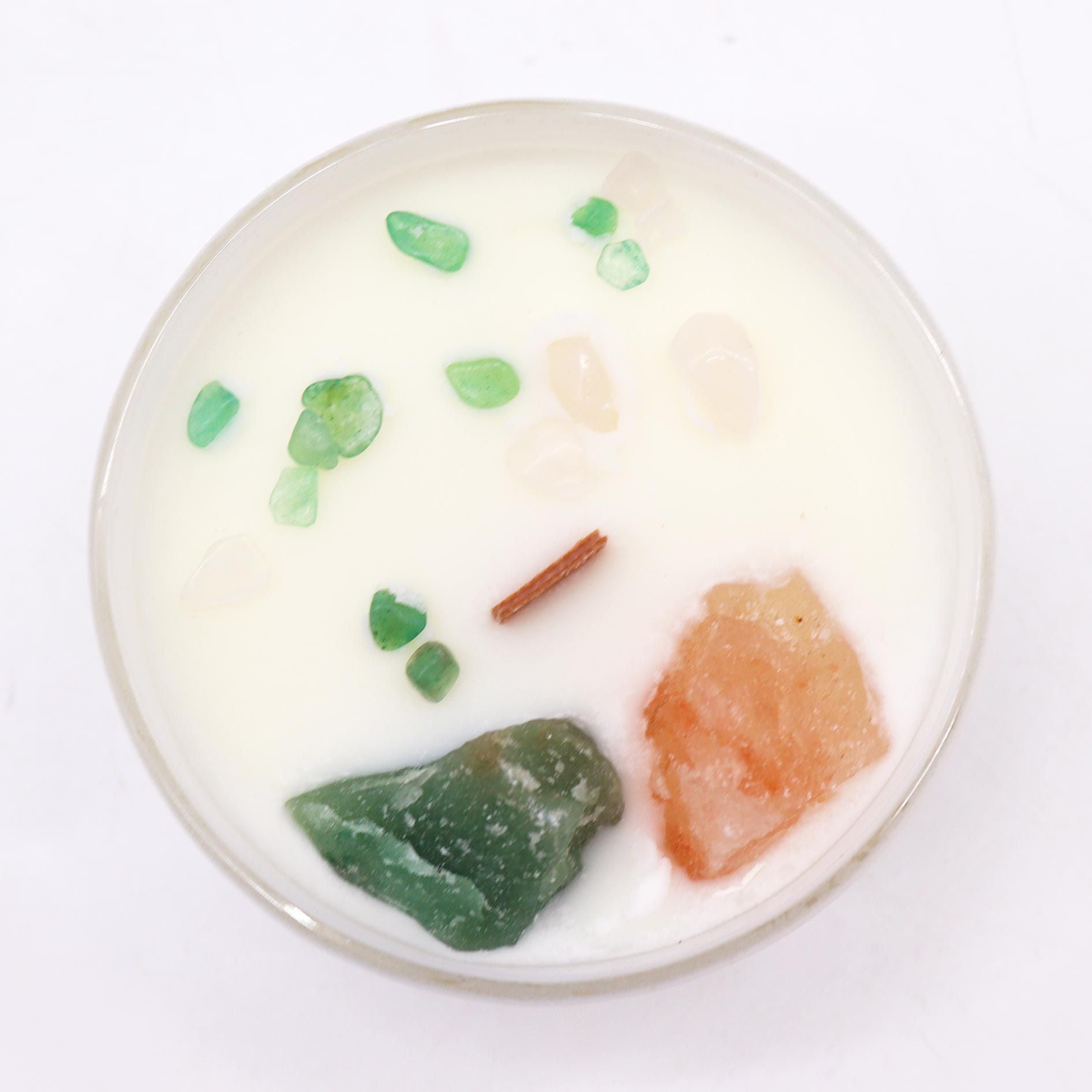 HEART CHAKRA CRYSTAL CANDLE