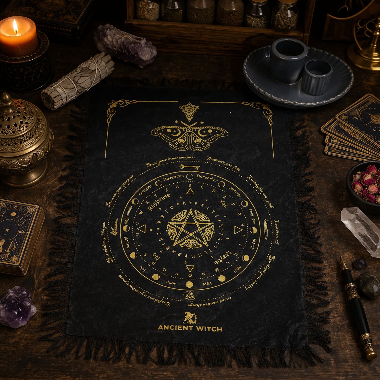 MYSTIC MOTH PENDULUM DIVINATION CLOTH