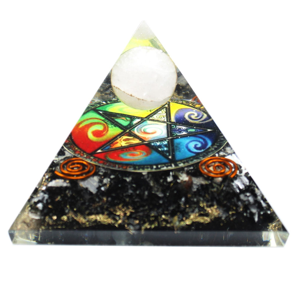 MIDNIGHT PENTAGRAM ORGONITE PYRAMID