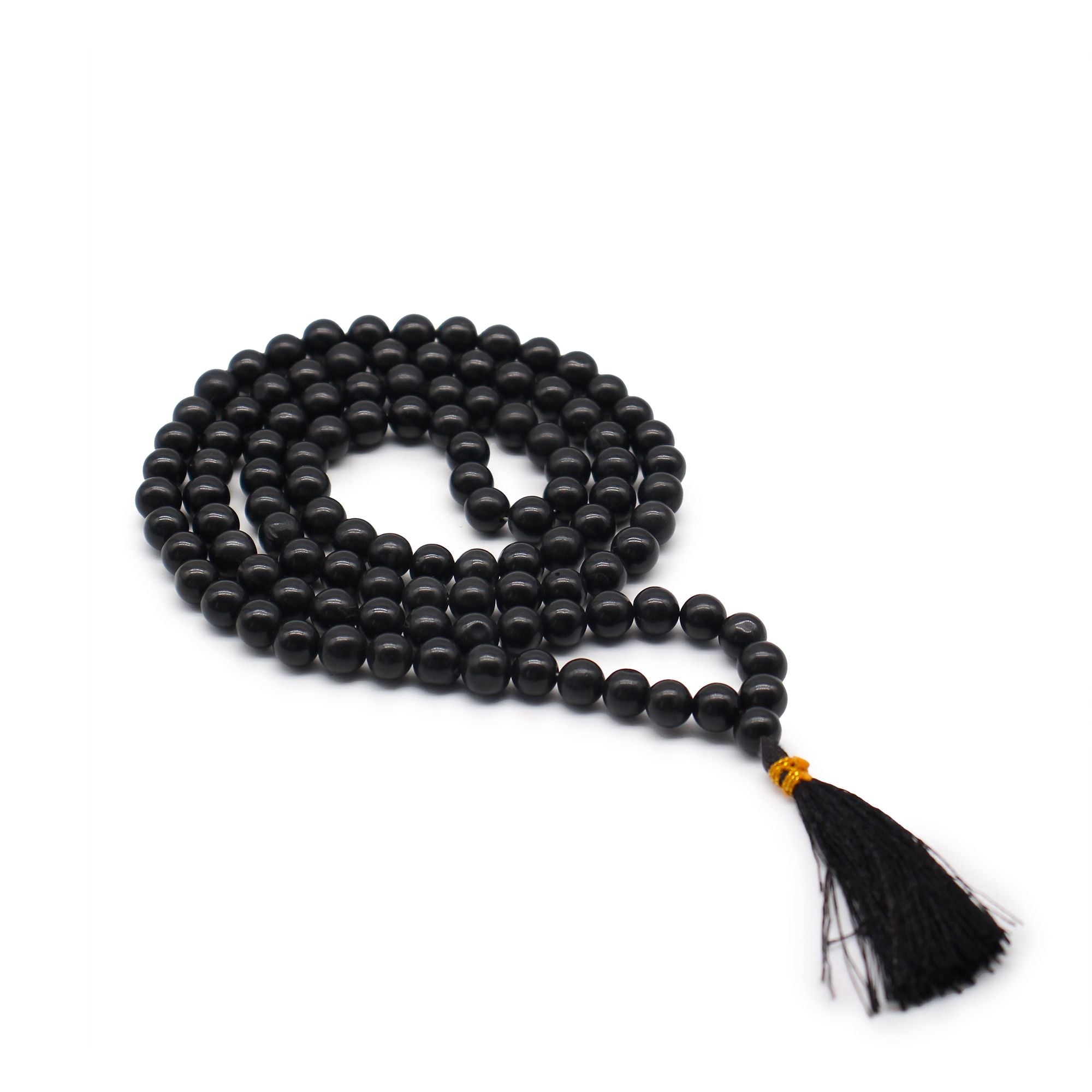 BLACK AGATE MALA BEADS