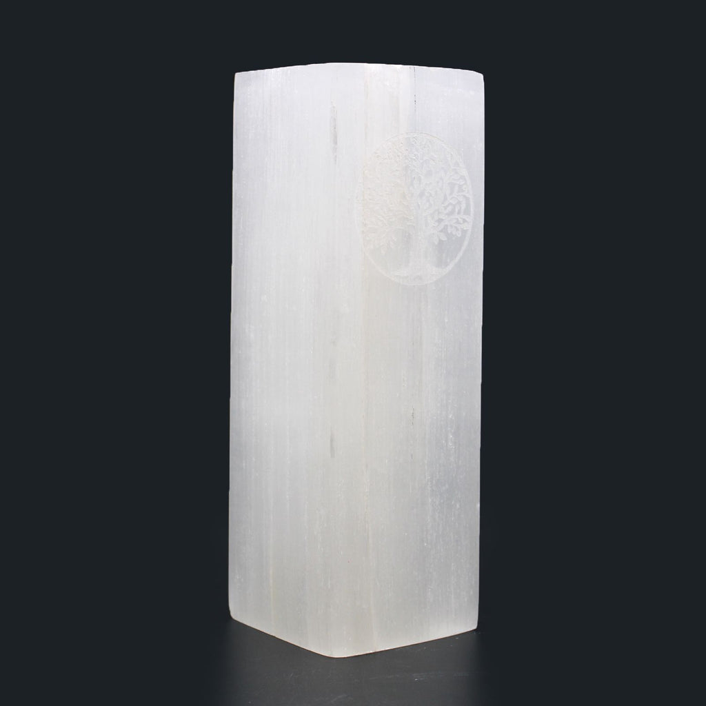 SELENITE BLOCK LAMP - TREE OF LIFE (25CM)