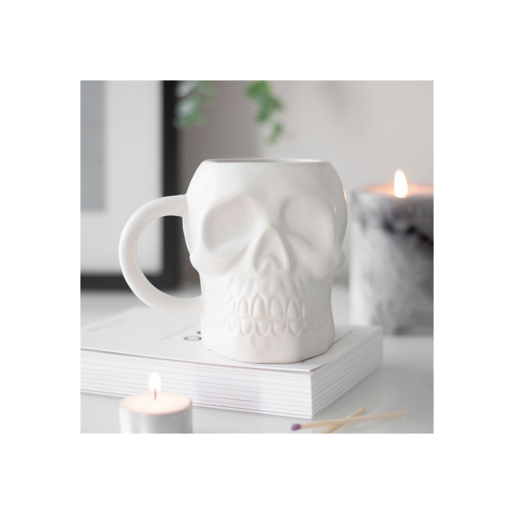 WHITE SKULL MUG