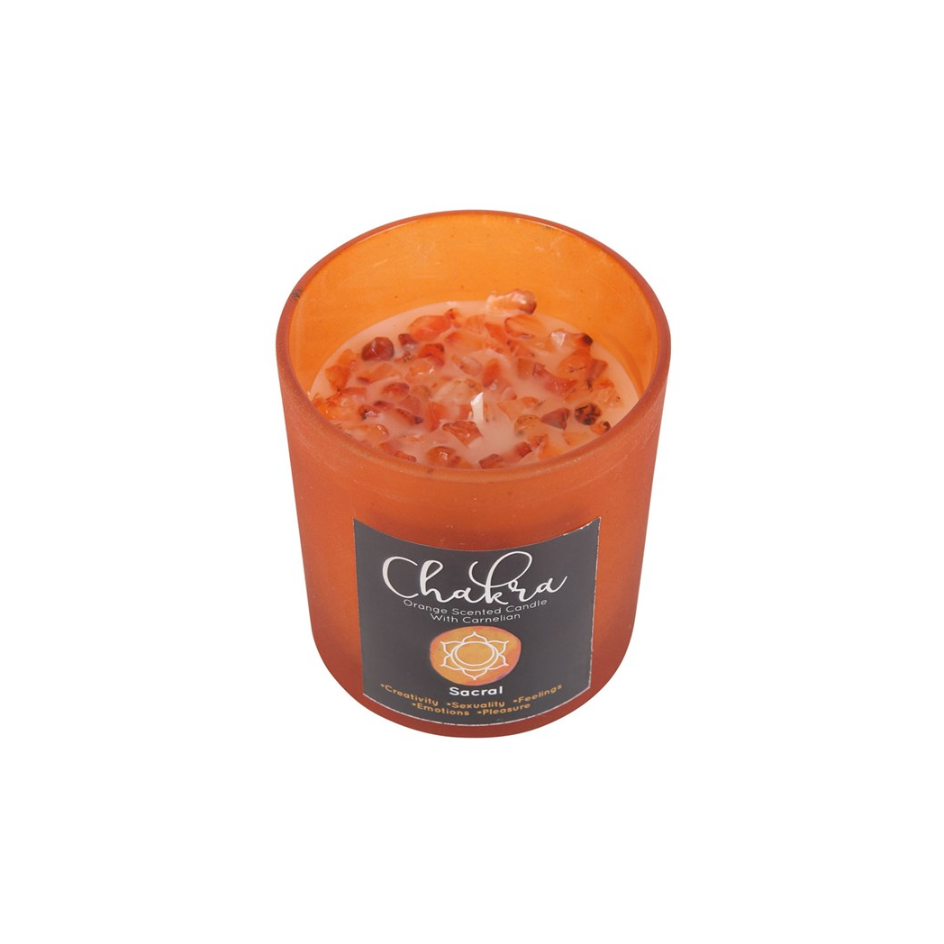 SACRAL CHAKRA CRYSTAL CANDLE