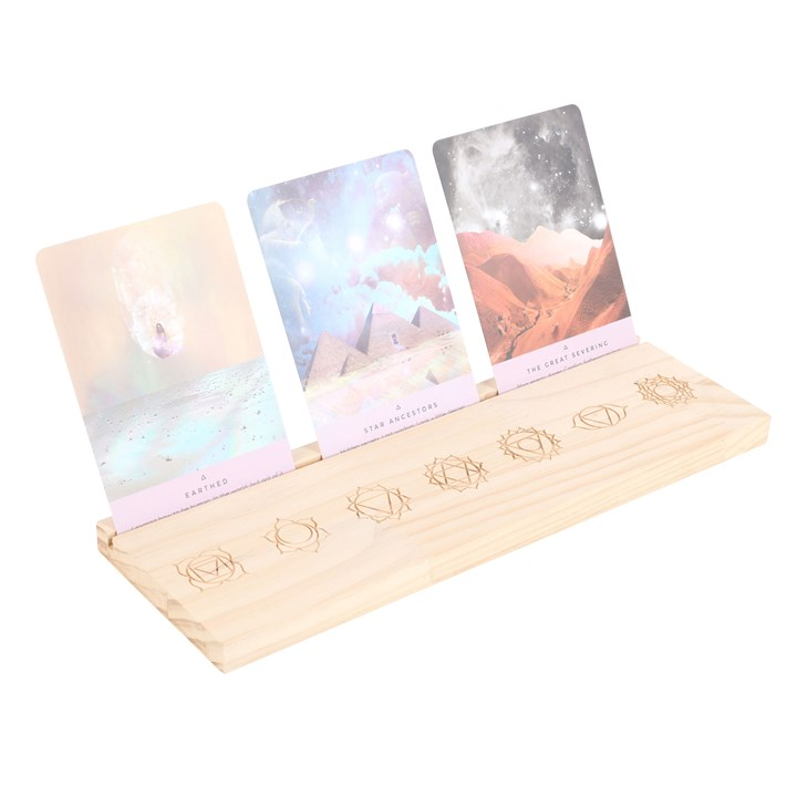 SEVEN CHAKRAS WOODEN TAROT CARD STAND