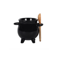 CAULDRON EGG CUP + BROOM SPOON
