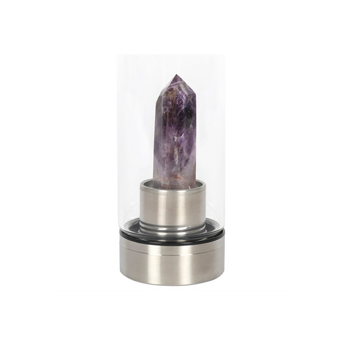 AMETHYST CRYSTAL INFUSED GLASS WATER BOTTLE