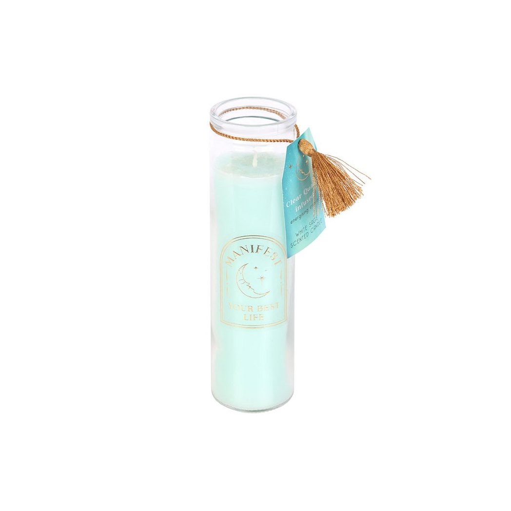 MANIFEST YOUR BEST LIFE CRYSTAL TUBE CANDLE