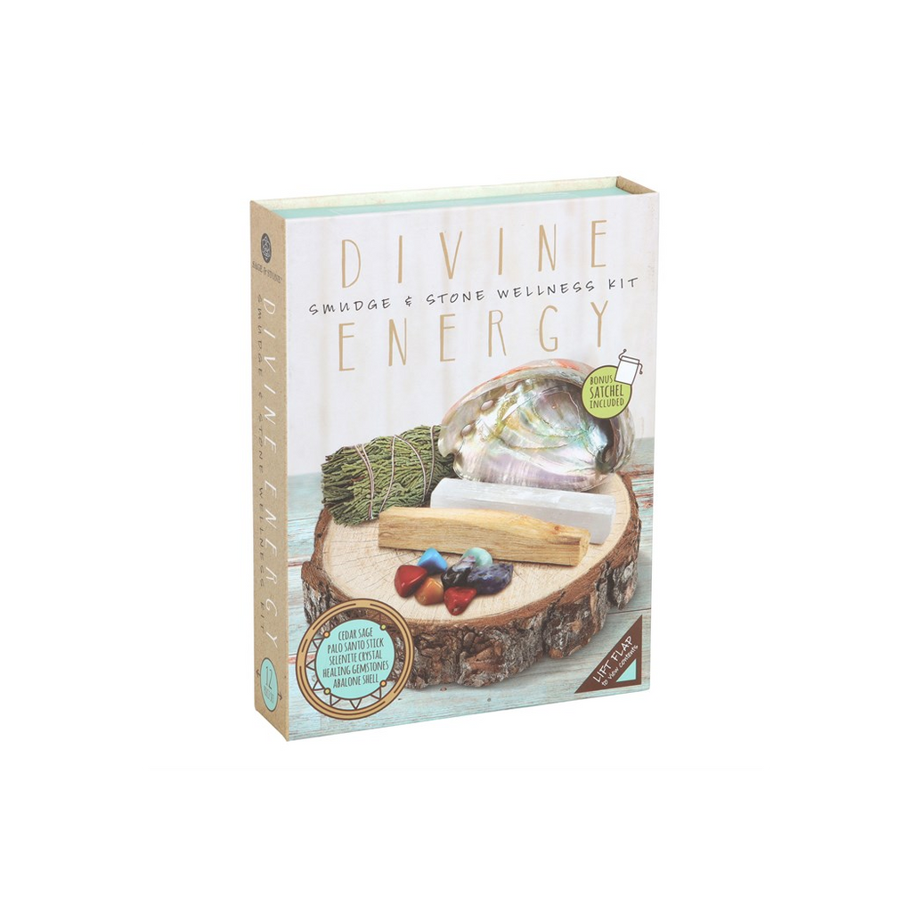 DIVINE ENERGY SMUDGE + STONE WELLNESS KIT GIFT SET