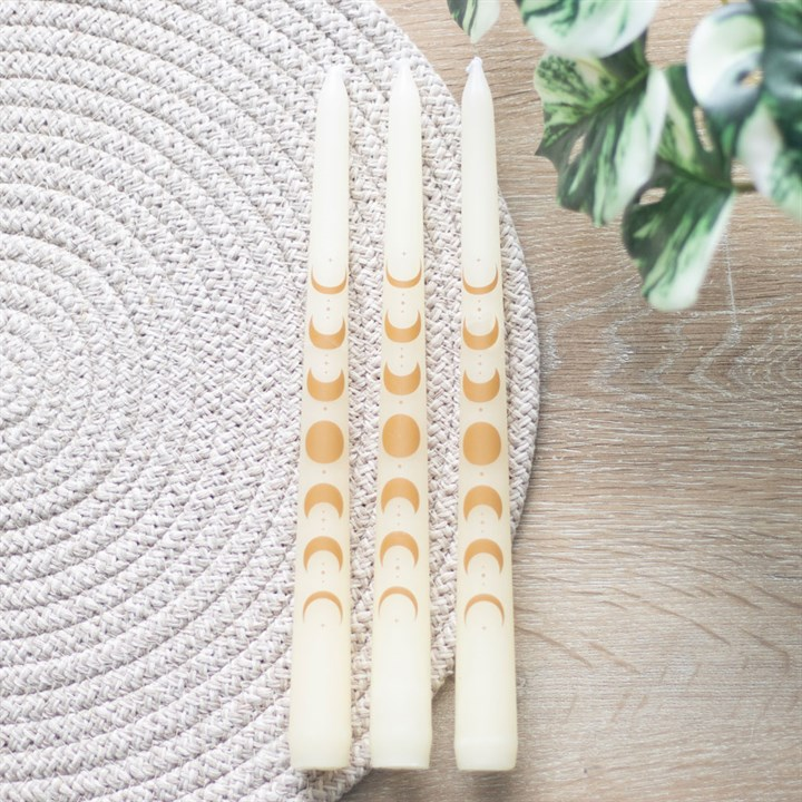 MOON PHASE TAPER CANDLE SET