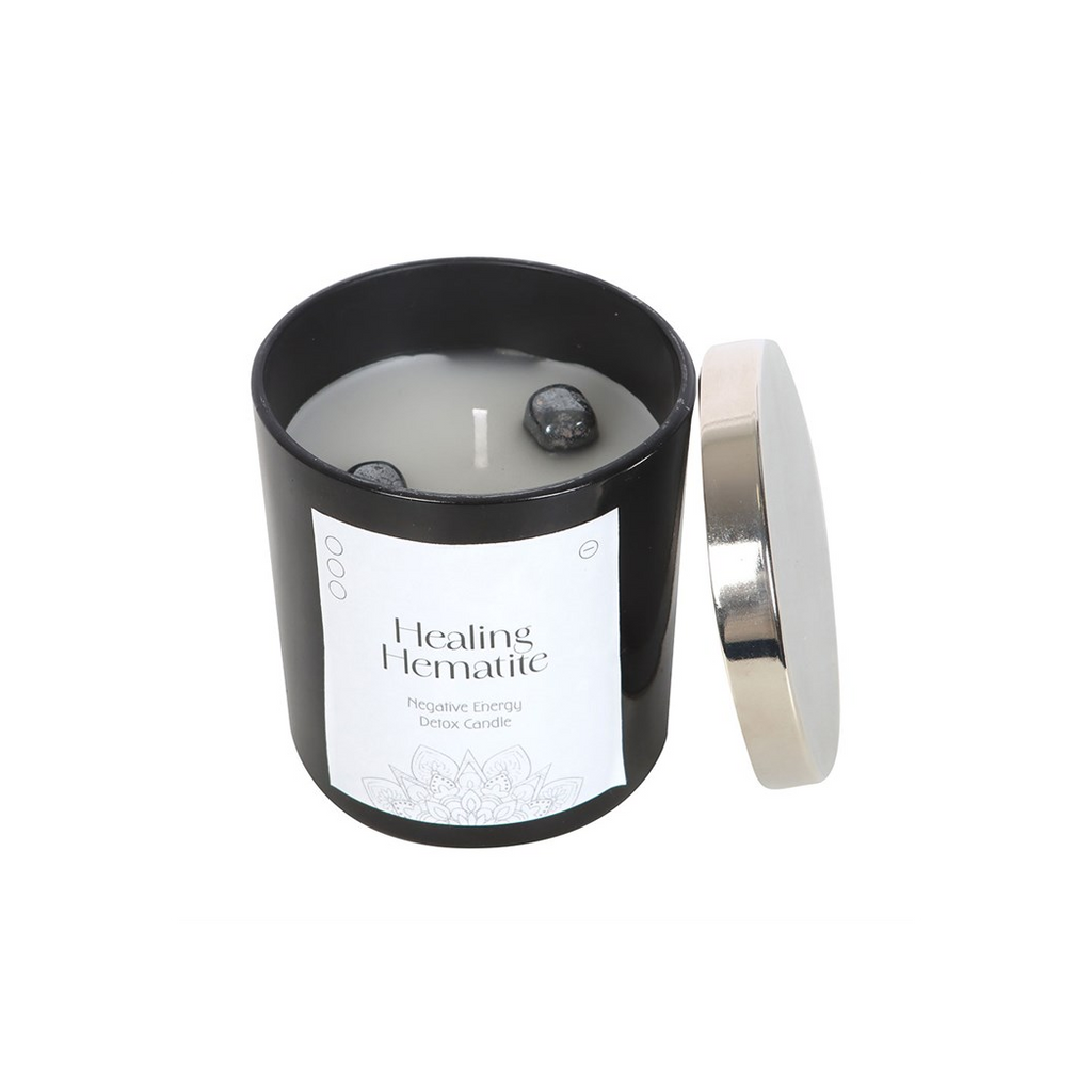 HEMATITE HEALING CRYSTAL CANDLE